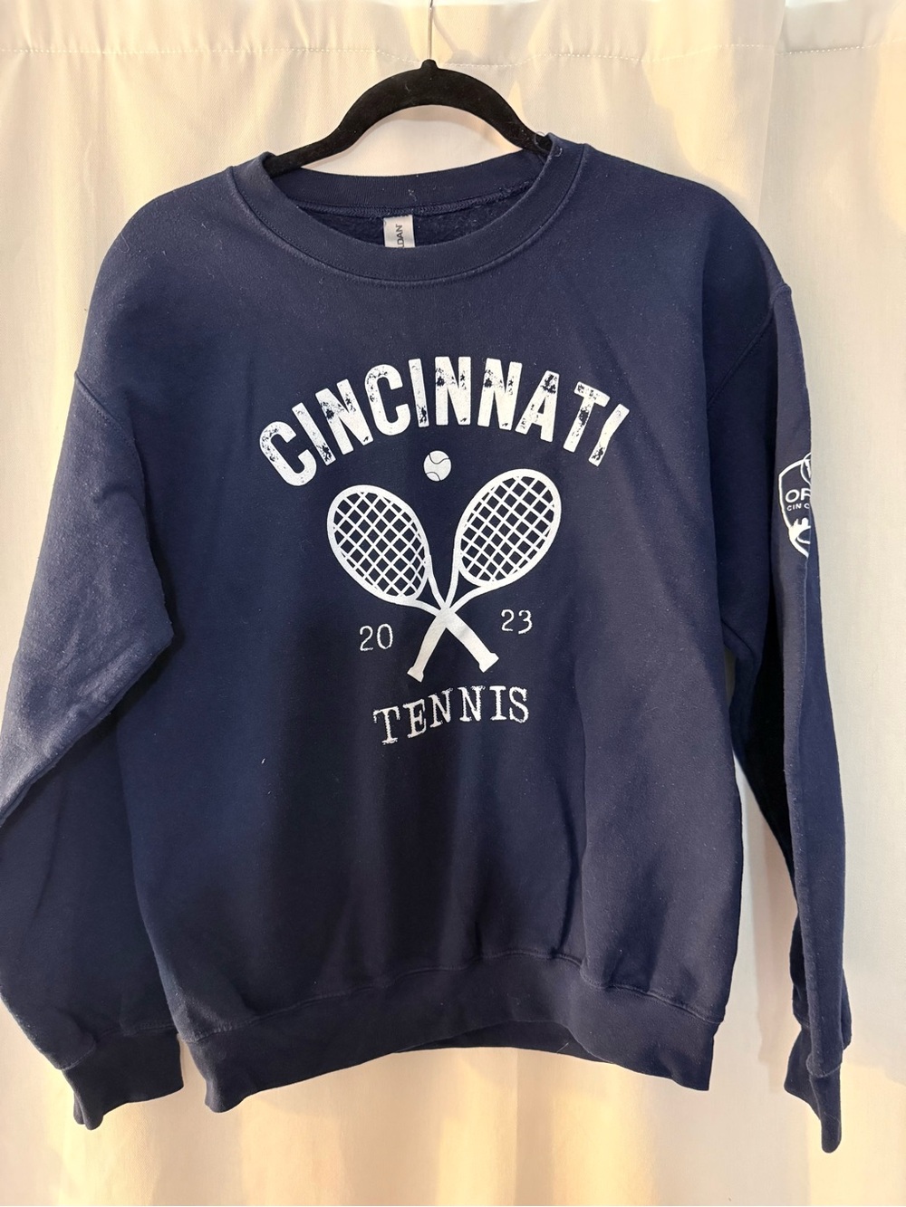 Gildan Navy Blue Cincinnati Tennis Open Crewneck Sweatshirt